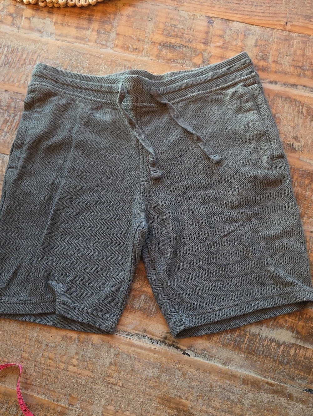 Men's Olive Green Knit Drawstring Shorts